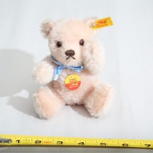 ADORABLE STEIFF KNOPF IM OHR 14CM/5.5IN MOHAIR ROSE GOLD PINK BEAR 0211/15